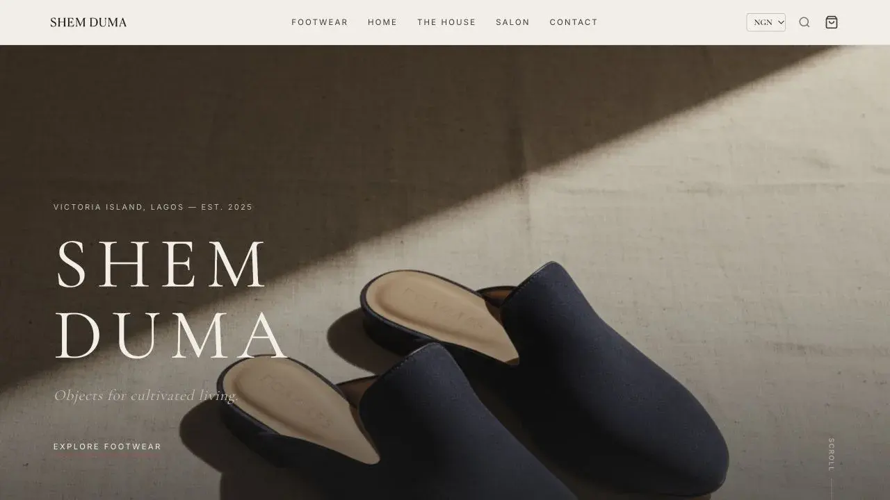 Shem Duma: Brand homepage